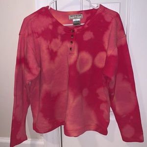 Fruit of the Loom vintage bleach dye henley sweatshirt